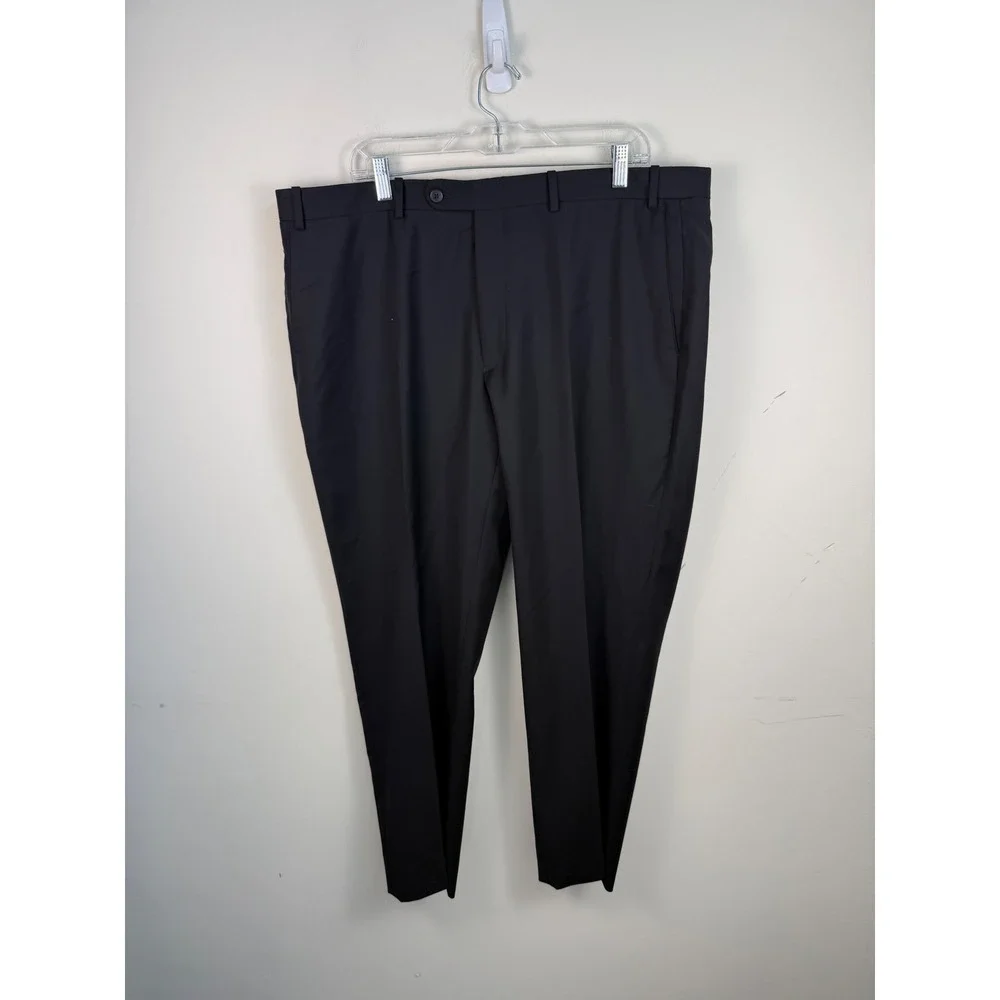 Peter Millar Mens 2 Piece Wool‎ Suit Black 46R Blazer 42x28 Pants